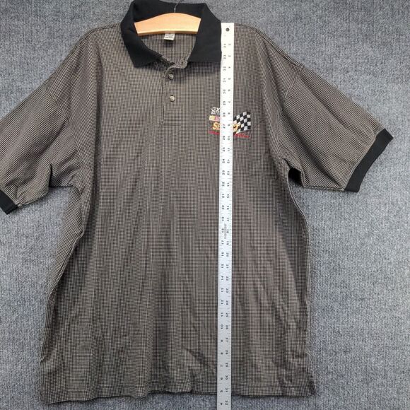 NASCAR Select Polo Shirt Men's XL Short Sleeve Gray Black Houndstooth Logo - Picture 10 of 12